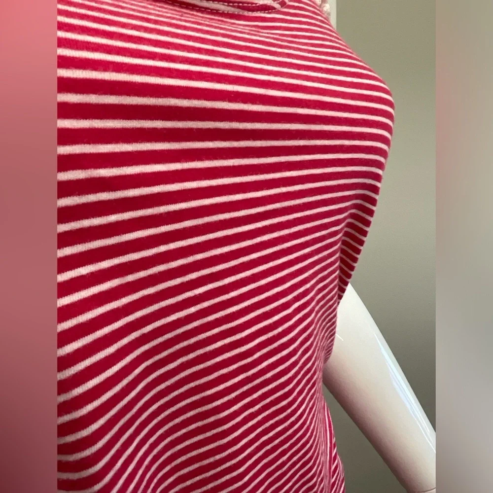 Pink Striped Tank Mini Dress with Lace Trim